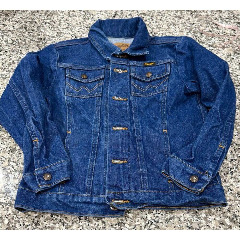 Wrangler Cowboy Cut Unlined Dark Blue Cotton Denim Jacket #84145PW Sz XS/SM Fit - Picture 3 of 12
